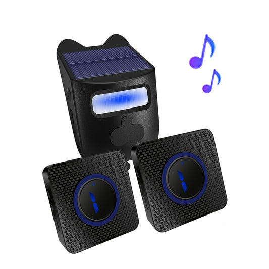Solar Wireless Driveway Alarm Outdoor Weather-Resistant Motion Sensor Detector Doorbell Chime, DIY Security V1192-AZ-W-2923