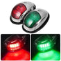 Boat Navigation Lights Red and Green Bow Light LED Vertical Mount 1 Pair (Vacuum Electroplate Silver) V1192-AZ-W-2925