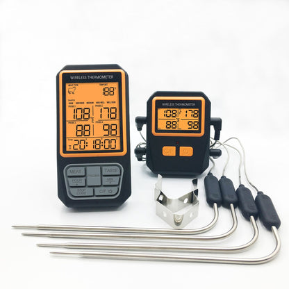 Long Range Wireless Meat Thermometer for Grilling and Smoking with 4 Probes BBQ Grill Kitchen Food Cooking V1192-AZ-W-2927
