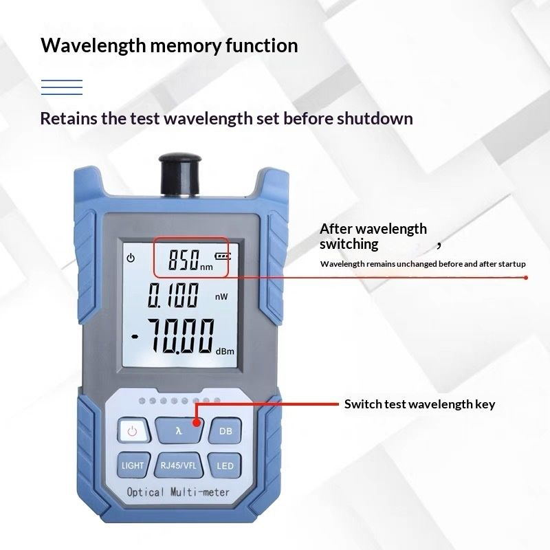 Unique Portable Optical Multimeter, Photometer with VFL, Test Range: 800-170mm Optical Fiber Power Meter V1192-AZ-W-2928