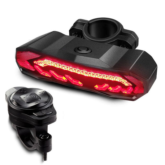 Smart Bike Tail Light with Turn Signals, Rechargeable Bicycle Horn Bike Alarm with Remote, Auto-Sensing Bike V1192-AZ-W-2931