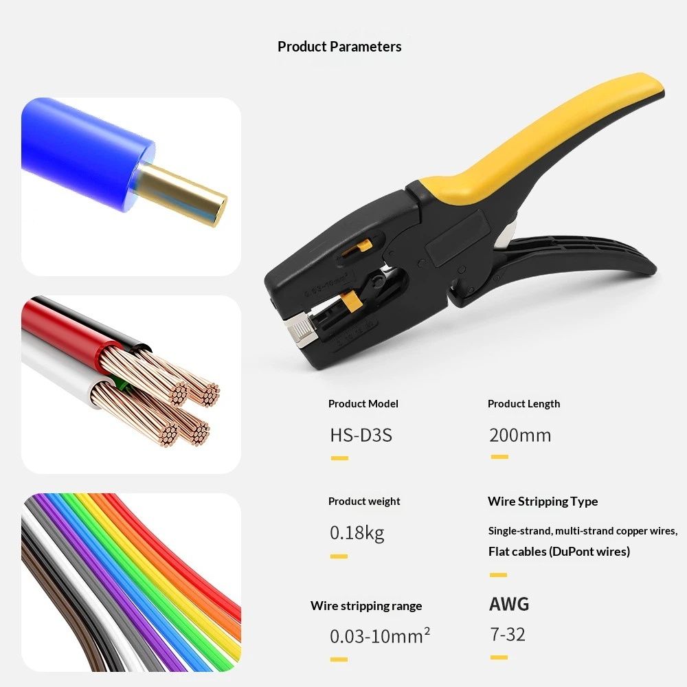 Automatic Wire Stripper Tool with Cutter Adjustable Electrical Cable Wire Stripping Tool Quick Strip Wire V1192-AZ-W-2939