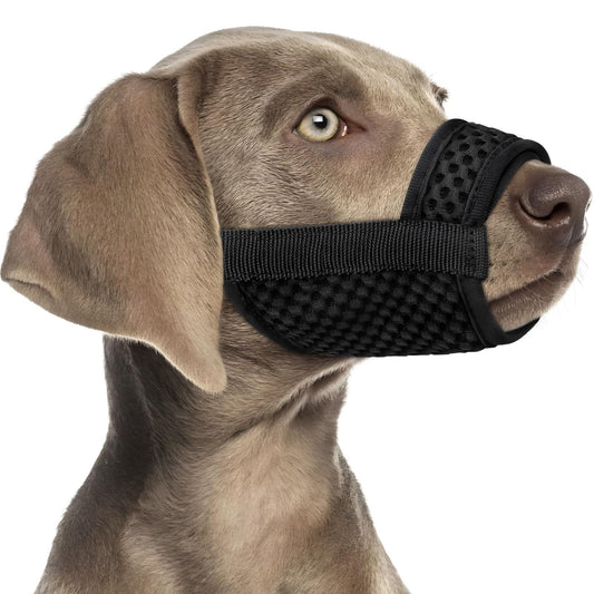 Dog mouth cover, used for chewing beauty, breathable, adjustable, allowing for large sips of water (black L) V1192-AZ-W-2940