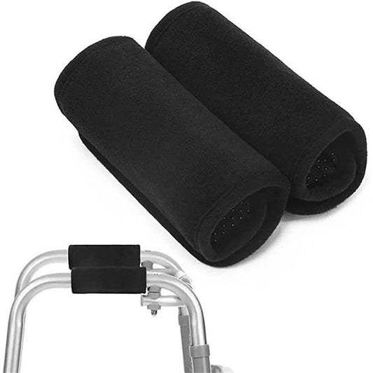 Hand Grips (A pair of black) - Comfortable, Anti-Slip, Moisture-Wicking Grips for Walkers, Canes, Crutches, V1192-AZ-W-2947