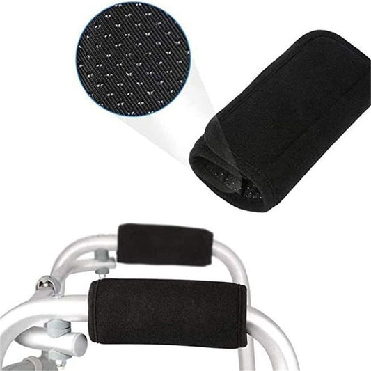 Hand Grips (A pair of black) - Comfortable, Anti-Slip, Moisture-Wicking Grips for Walkers, Canes, Crutches, V1192-AZ-W-2947