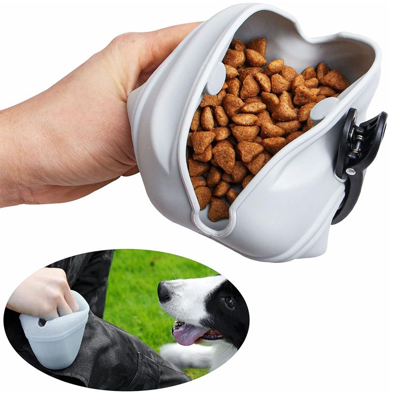 2 pack Silicone Dog Treat Pouch,Clip on Portable Train Container,Convenient Magnetic Buckle V1192-AZ-W-2949