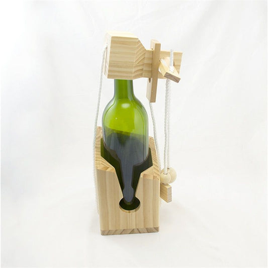 Fun Bottle Gift Lock Challenge Puzzle Game Wood Brain Teaser for Adults Party and Gathering(Excluding wine V1192-AZ-W-2952