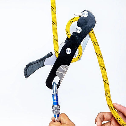 Climbing Stop Descender Rappelling Anti-Panic Belay Devices for 10-12mm Rope Rescue Equipment Hand Controls V1192-AZ-W-2955