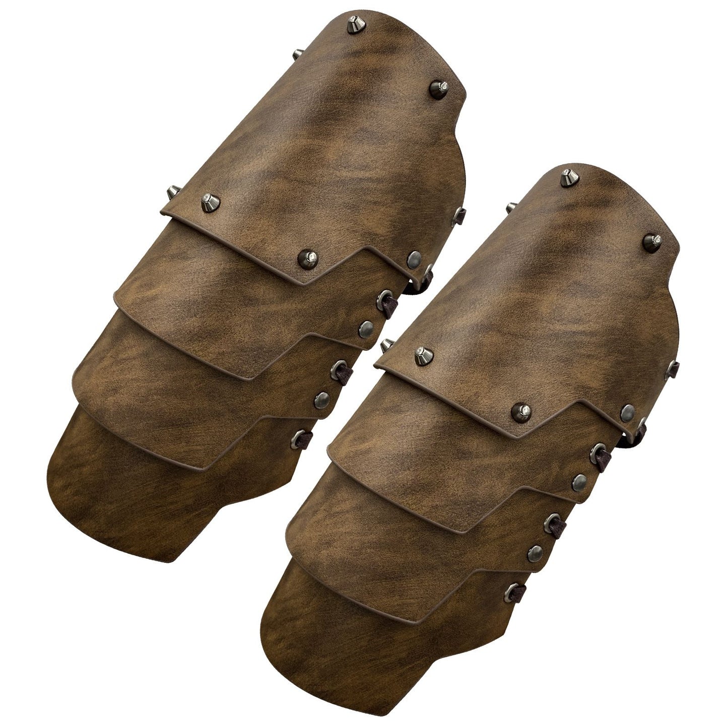 A pair Medieval Faux Leather 4 Layers Bracers Arm Armor, Middle Ages Mercenary Gauntlets, Costume Knight V1192-AZ-W-2968