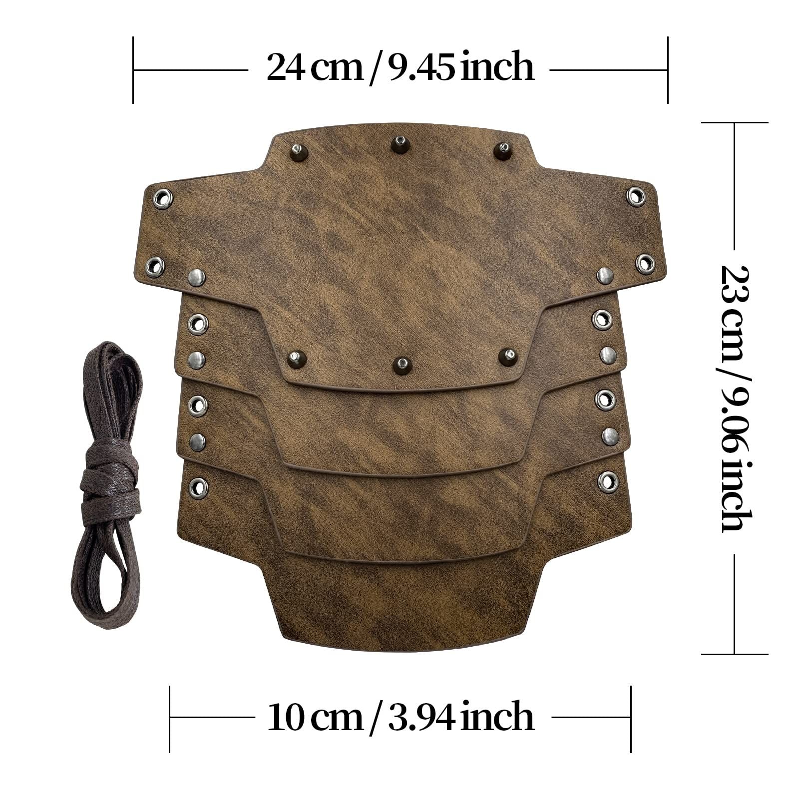A pair Medieval Faux Leather 4 Layers Bracers Arm Armor, Middle Ages Mercenary Gauntlets, Costume Knight V1192-AZ-W-2968