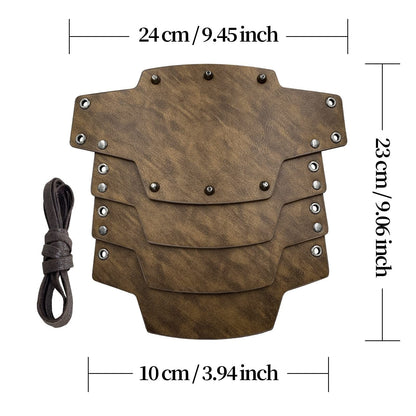 A pair Medieval Faux Leather 4 Layers Bracers Arm Armor, Middle Ages Mercenary Gauntlets, Costume Knight V1192-AZ-W-2968