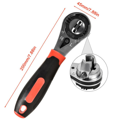 8 Inch Adjustable Ratchet Socket Wrench,Performance Tool Dual Drive Flex Head Ratchet capacity from 1/4-7/8 V1192-AZ-W-2978