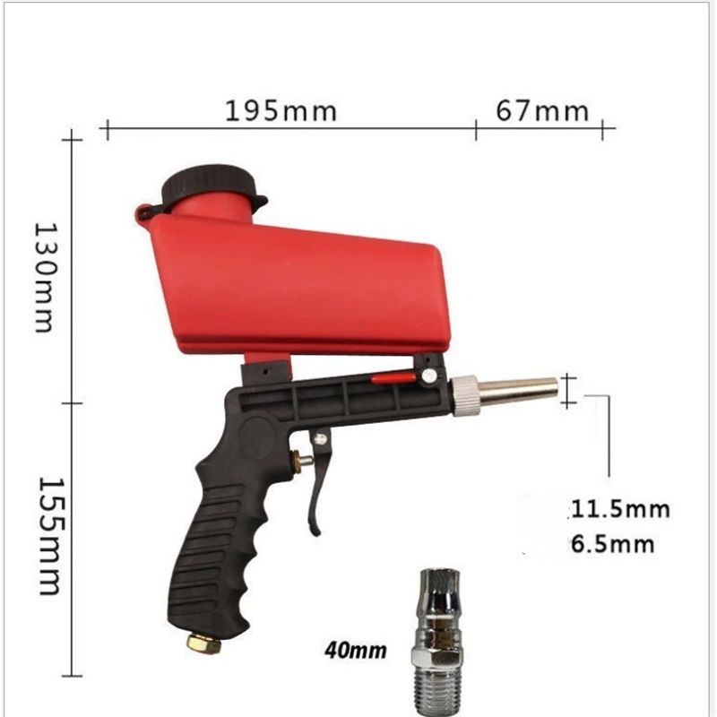 Pneumatic Sand Gun Kit, Sandblasting Machine Industrial Adjustable Portable Hand Held Sand(red,26.2*29cm) V1192-AZ-W-2980