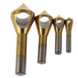 4pcs Titanium Coated Countersink Chamfer Tool Deburring Tool Set Metal Wood Drill Bits 2-5mm 5-10mm 10-15mm V1192-AZ-W-2981
