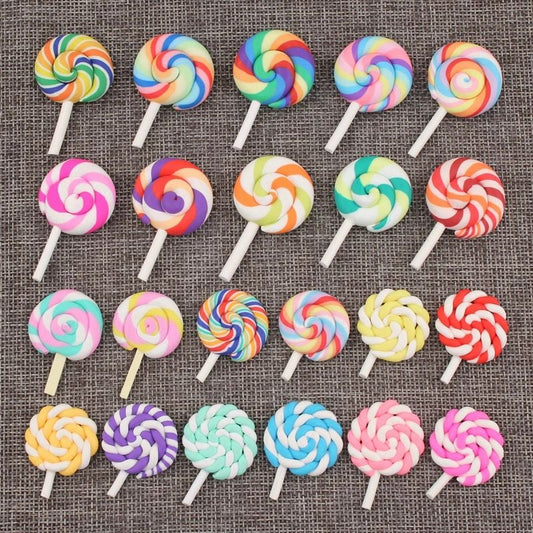 60 Pcs Mini Christmas Decoration Miniature Fake Candy Charms Decor DIY Crafts Lollipop Cake Embellishment V1192-AZ-W-2998