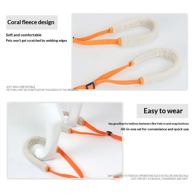 2 Pcs Dog Support Harness for Back Legs Dog Rear Lifting Sling Aid with Handle and Shoulder Strap Hind Leg V1192-AZ-W-3004