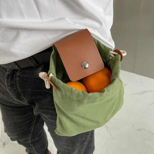 Foraging Bag Canvas Foldable Outdoor Camping Foraging Bag Mushroom Storage Jungle Craft Belt Fire Seed V1192-AZ-W-3016