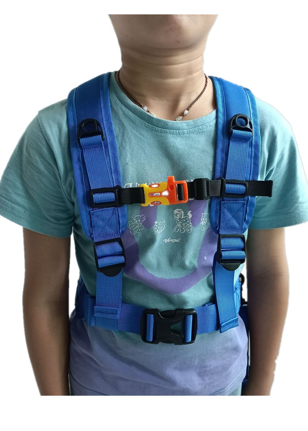 Kids Ski Training Harness with Backpack, Adjustable Strap & Lift Handle for Beginners Boy and Girl blue V1192-AZ-W-3026