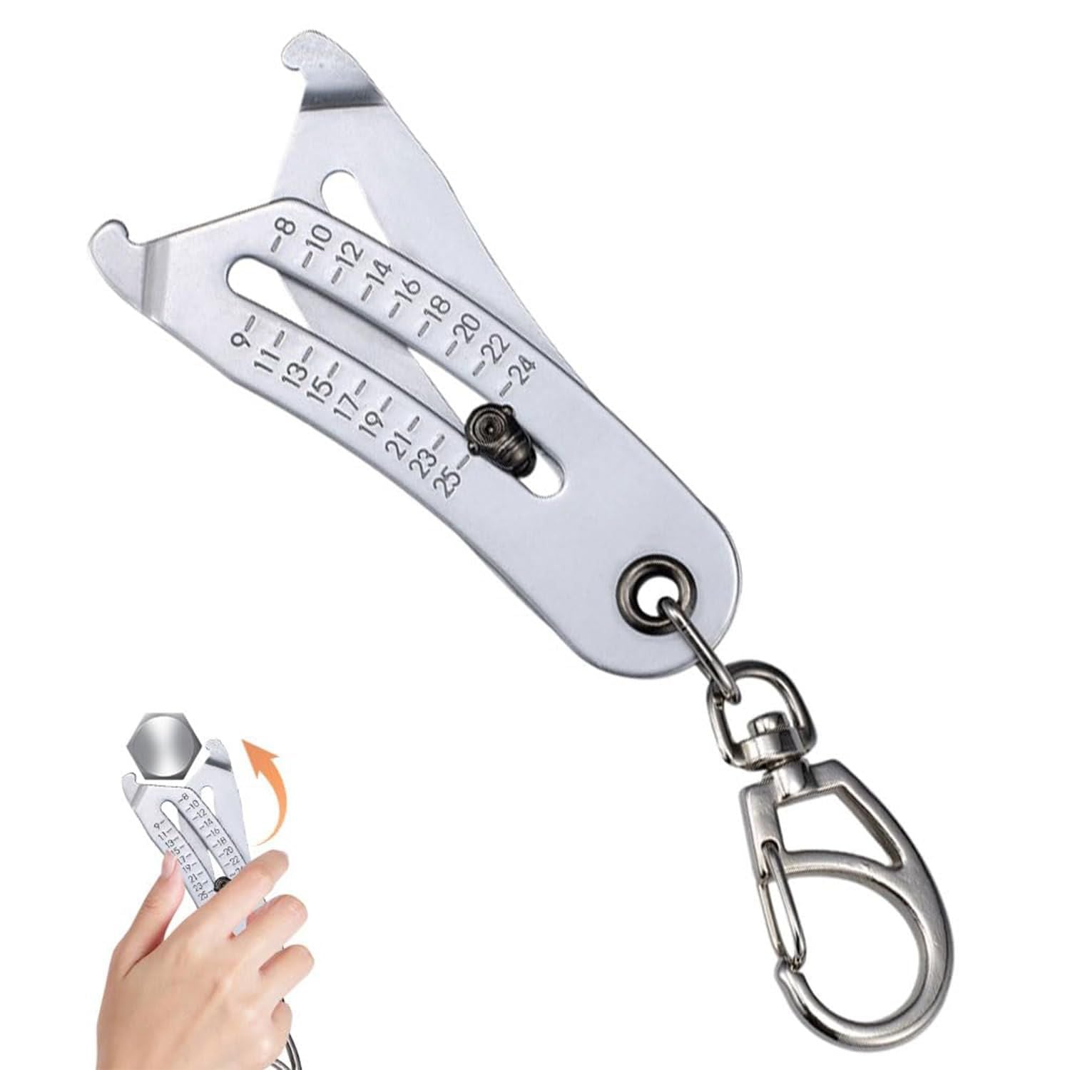 Portable Precise Thread Size Checker Keychain,Precise Bolt Sizes Finder Keychains, Thread Sizes Verification V1192-AZ-W-3029