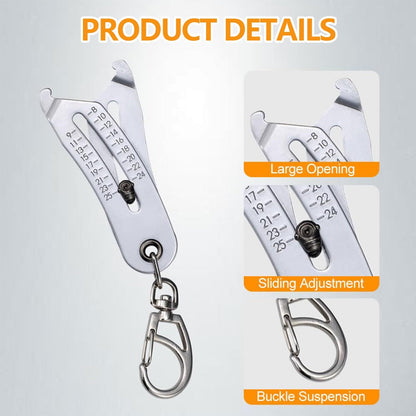 Portable Precise Thread Size Checker Keychain,Precise Bolt Sizes Finder Keychains, Thread Sizes Verification V1192-AZ-W-3029