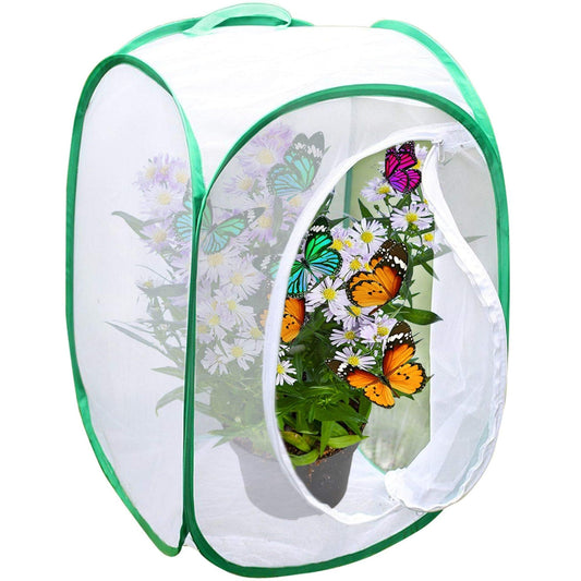 Insect and Butterfly Habitat Cage Terrarium Pop-up 24 Inches Tall with Zipper Protection or Housefly for V1192-AZ-W-3030
