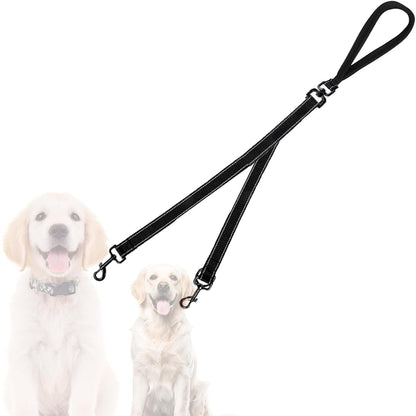 Dual dog leash, tangle free dual dog design 360 degrees rotating, reflective walking training guidance, V1192-AZ-W-3032