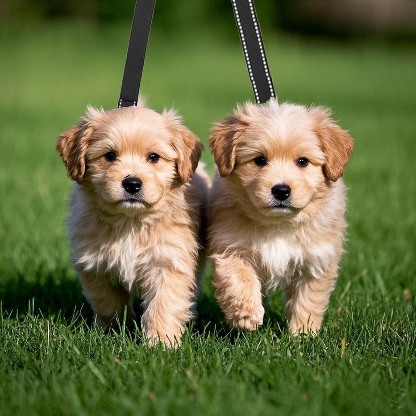 Dual dog leash, tangle free dual dog design 360 degrees rotating, reflective walking training guidance, V1192-AZ-W-3032
