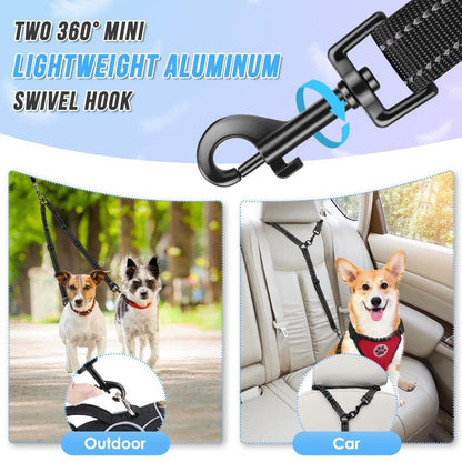 Dual dog leash, tangle free dual dog design 360 degrees rotating, reflective walking training guidance, V1192-AZ-W-3032