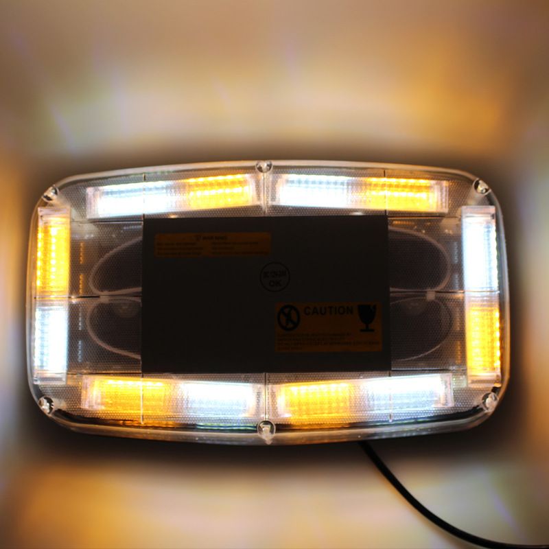 LED Roof Top Strobe Lights, High Visibility Emergency Safety Warning LED Mini Strobe Light bar with Magnetic V1192-AZ-W-3036