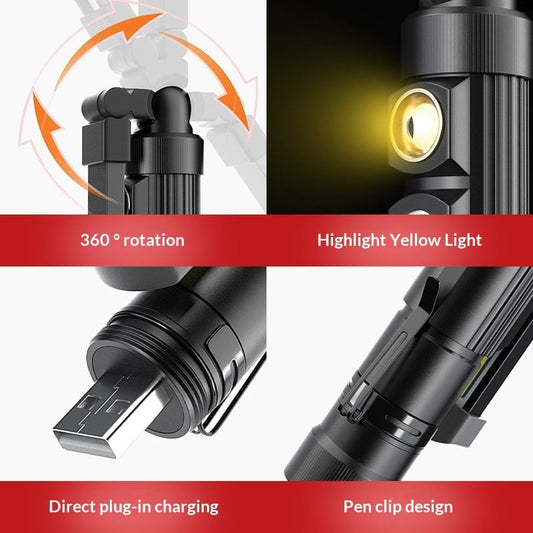 Foldable Rechargeable LED Work Light, LED Slim Work Light with Magnetic Base. Ultra Bright Flashlight, Cast V1192-AZ-W-3037