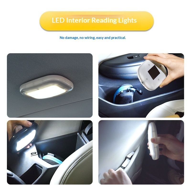 Car LED Lights Interior Battery Powered,USB Charging 10LED Small Wireless Dome Light Inside,RV Camper Shell V1192-AZ-W-3042