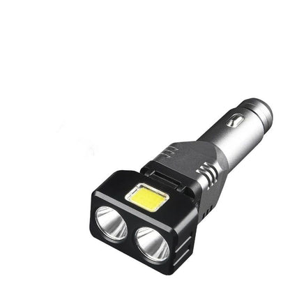 Rechargeable Flashlight, Small Car Charger Flashlight, Emergency Automobile Flashlight with 4 Lighting Modes, V1192-AZ-W-3043