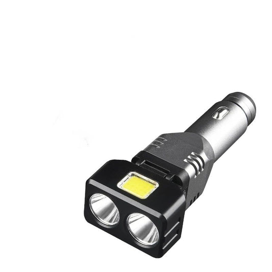 Rechargeable Flashlight, Small Car Charger Flashlight, Emergency Automobile Flashlight with 4 Lighting Modes, V1192-AZ-W-3043