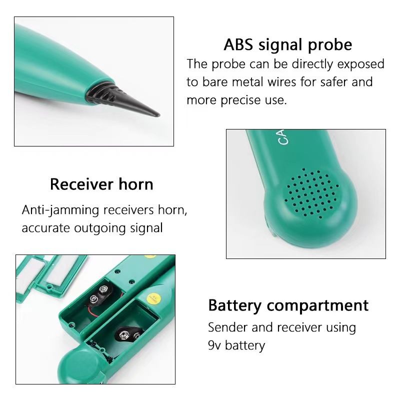 Cable Tracker Wire Tracer Tracker Telephone Tone Generator Line Toner Tester for Network Telephone Line V1192-AZ-W-3044
