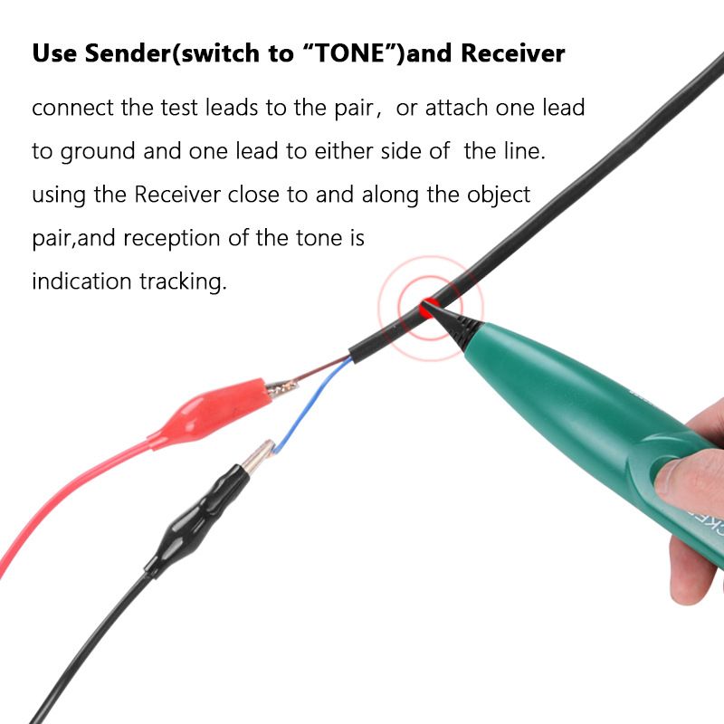 Cable Tracker Wire Tracer Tracker Telephone Tone Generator Line Toner Tester for Network Telephone Line V1192-AZ-W-3044