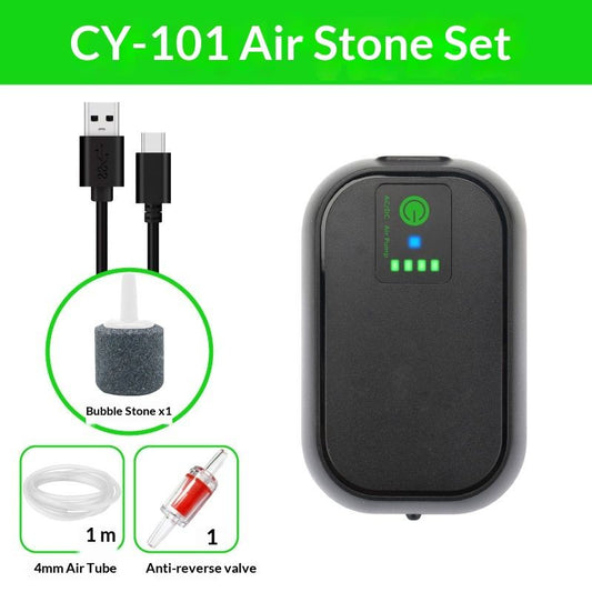USB Aquarium Air Pump Rechargeable Aerator for Bait Bucket, Portable Battery Powered Air Pump for Aquarium, V1192-AZ-W-3051