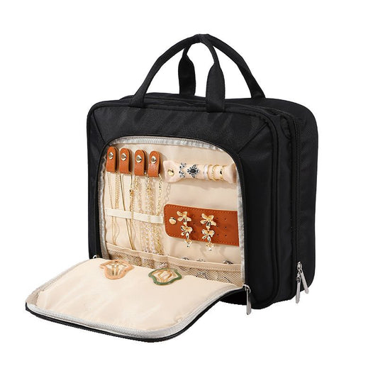 Travel Hanging Toiletry Bag for Women, with Jewelry Organizer Compartment, Cosmetic Essentials, Toiletries V1192-AZ-W-3054
