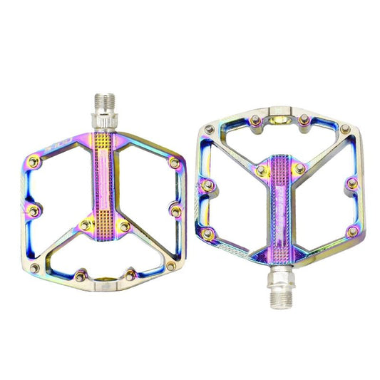 Road/Mountain Bike Pedals - 3 Bearings Bicycle Pedals - Machined Flat Pedals with Removable Anti-Skid V1192-AZ-W-3061