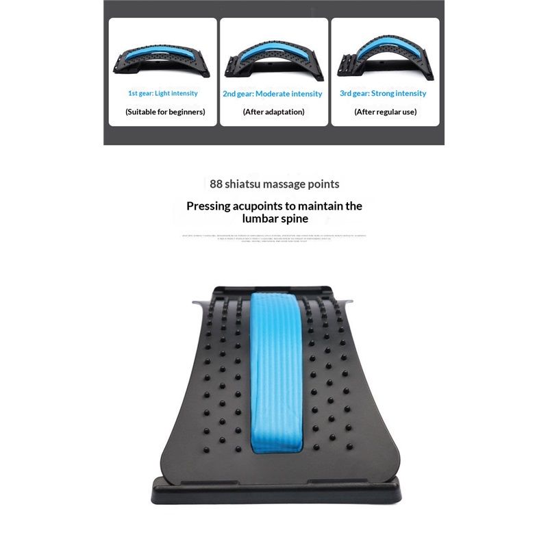 Back Stretcher for Lower Back Pain Relief, 4 Level Adjustable Lumbar Cracker Board Massager, Stretching V1192-AZ-W-3065