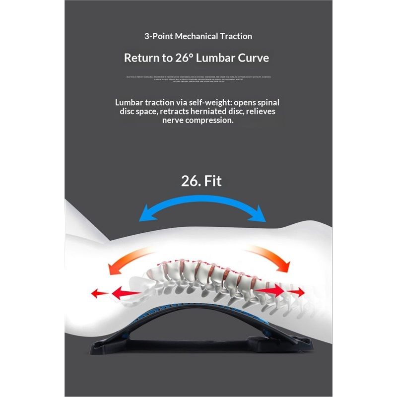Back Stretcher for Lower Back Pain Relief, 4 Level Adjustable Lumbar Cracker Board Massager, Stretching V1192-AZ-W-3065