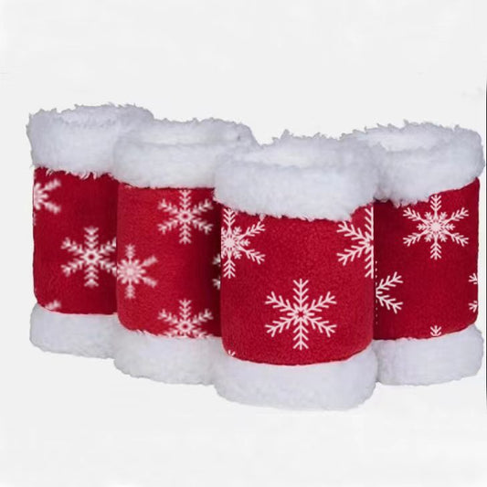 Christmas Red Horse Leg Protectors polar fleece Standing Wraps, Pack of 4,for Horses Leg Loose and V1192-AZ-W-3067
