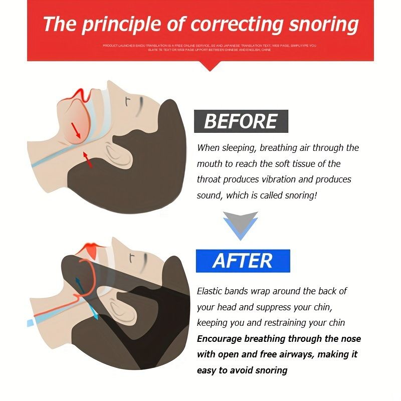 Chin Strap - Anti Snoring Chin Strap for Users, Chin Strap Effective Snore Stopper Anti Snore Devices Chin V1192-AZ-W-3069