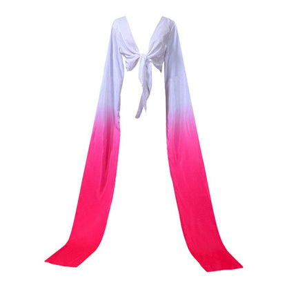 Dance Long Chiffon Sleeves - Peking Opera Stunts Dancing Practice Long Flowing Inner Sleeves(Rose Red V1192-AZ-W-3071