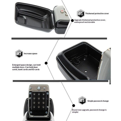 Key Lock Box for Outside, Sturdy Waterproof Wall Mount Lock Box for House Key, 12-Digit Combination V1192-AZ-W-3073