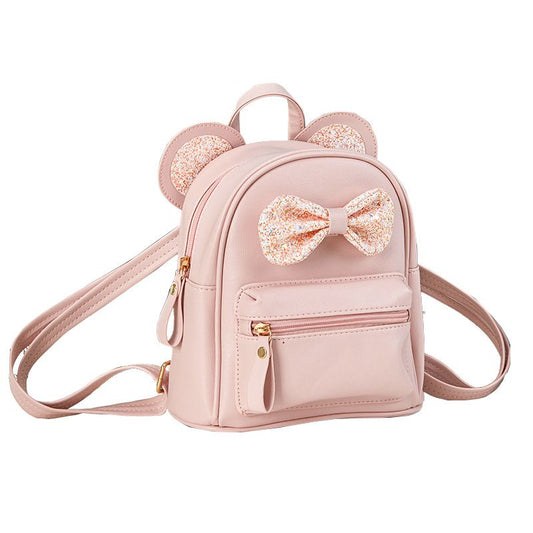 Fashion Cutest Toddler Sequin Bow Ears Bag Mini Backpack for Teen Little Girls with ears and sequin bow(pink) V1192-AZ-W-3075