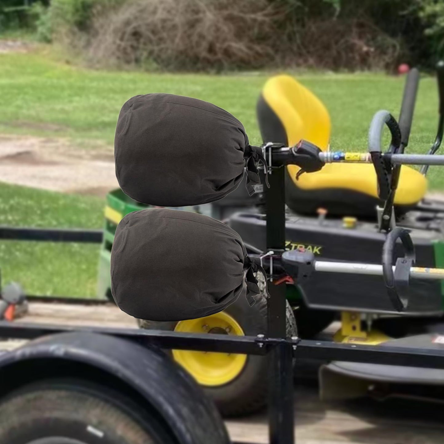 2 Pcs Weed Eater Covers, Waterproof Trimmer Engine Covers, 420D Heavy-duty Oxford Ripstop, Black, Adjustable, V1192-AZ-W-3077