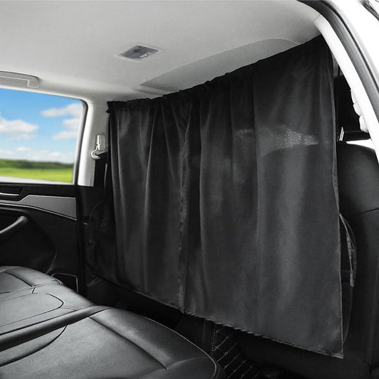 Car Divider Curtains Sun Shade-Privacy Travel Nap Night Car Camping Detachable Simple Curtain (Black) V1192-AZ-W-3079