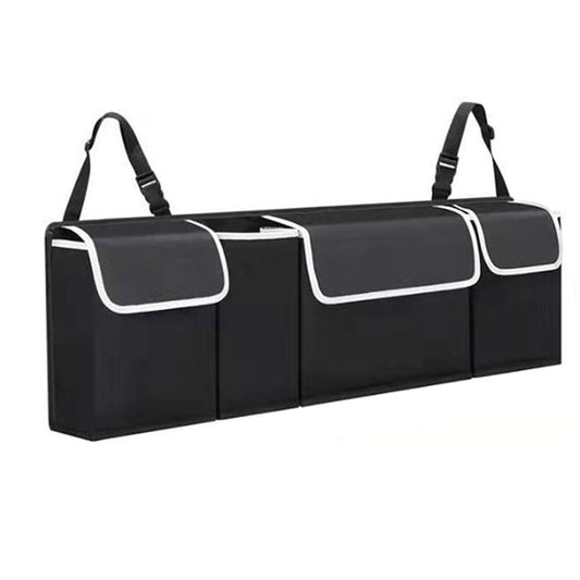Backseat Trunk Organizer for Car - Durable Trunk Hanging Storage Bag with 4 Large Storage Pocket & 3 V1192-AZ-W-3084