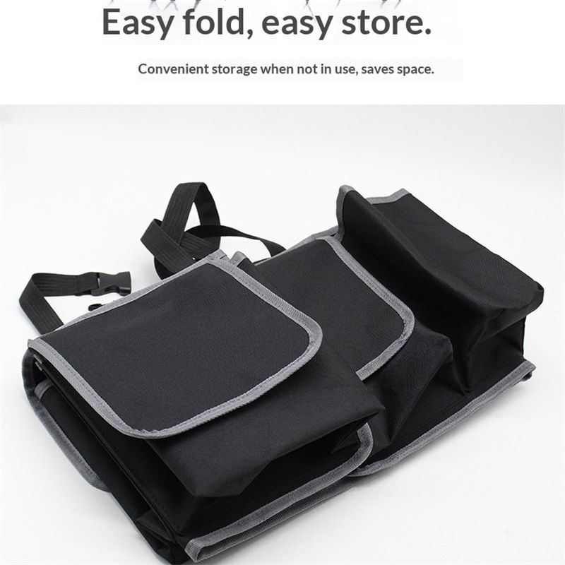 Backseat Trunk Organizer for Car - Durable Trunk Hanging Storage Bag with 4 Large Storage Pocket & 3 V1192-AZ-W-3084