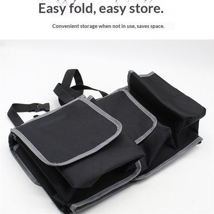 Backseat Trunk Organizer for Car - Durable Trunk Hanging Storage Bag with 4 Large Storage Pocket & 3 V1192-AZ-W-3084